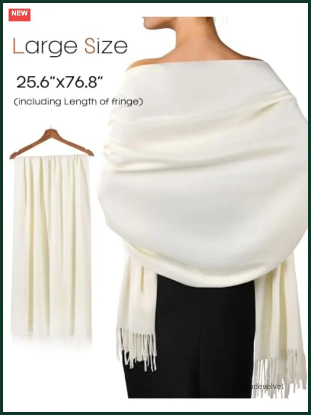 Buttery Soft Pashmina Shawl Wrap - Oversized Blanket Scarf - Viscose Blend -